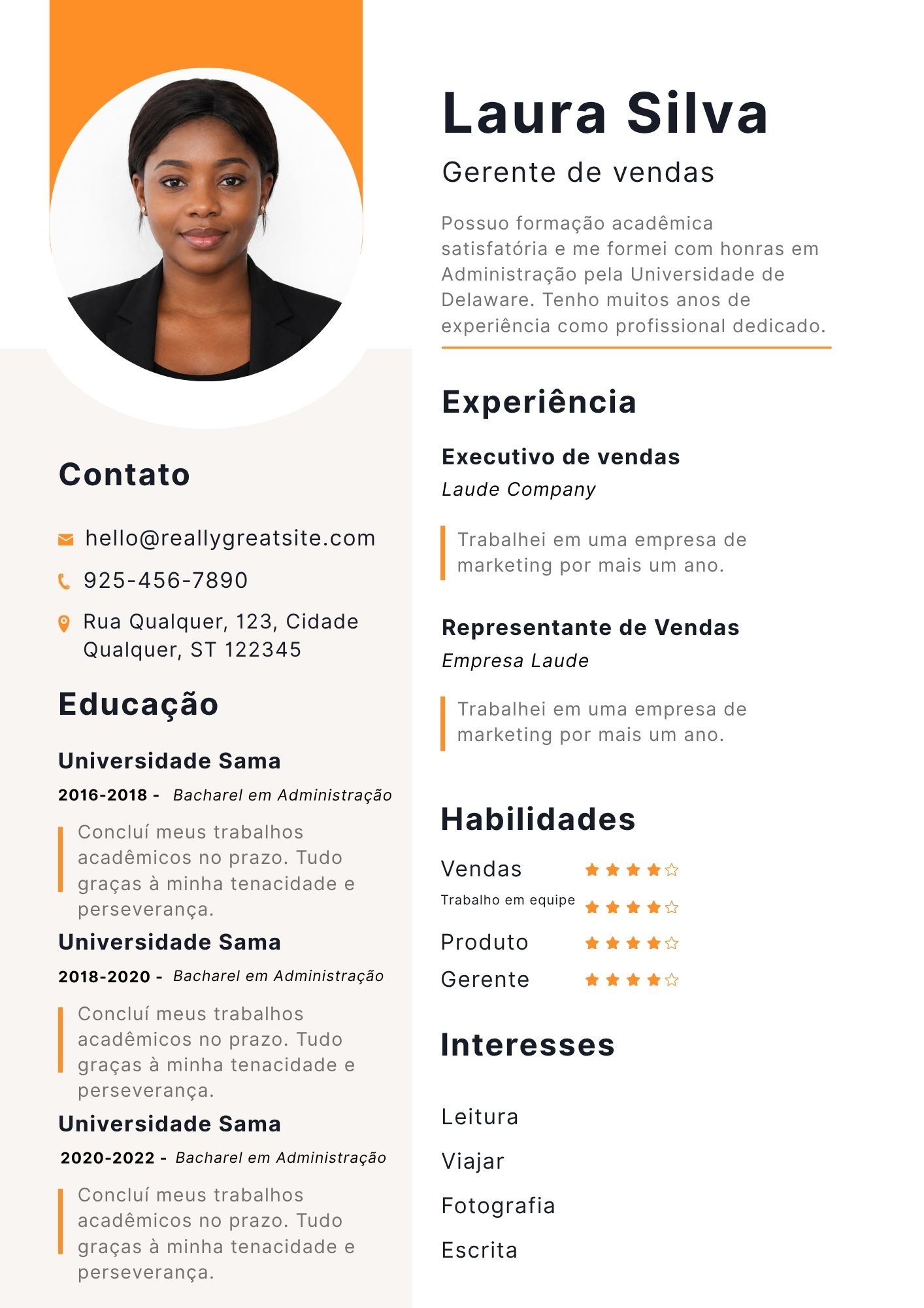 Curriculum Vitae Executivo Moderno