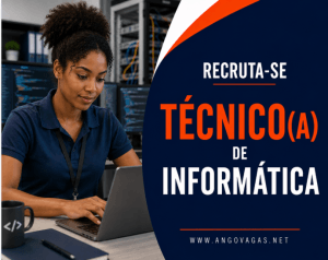 Quinta de Jugais Angola recruta Técnico de Informática para suporte de sistemas, redes e equipamentos tecnológicos.